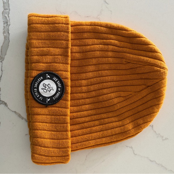 Yellow Ribbed Surf Beanie - Picture 1 of 3